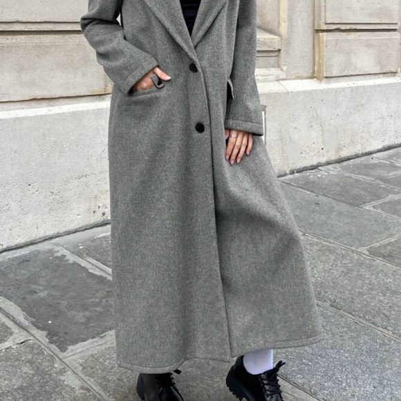 Women’s lapel polyester gray jacket Large - Picture 3 of 6